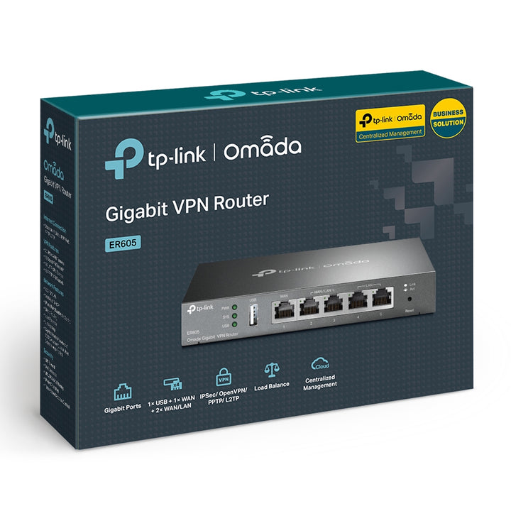 Router Tp-Link VPN Gigabit Omada TL-ER605 Pro con Gestión Centralizada en la Nube