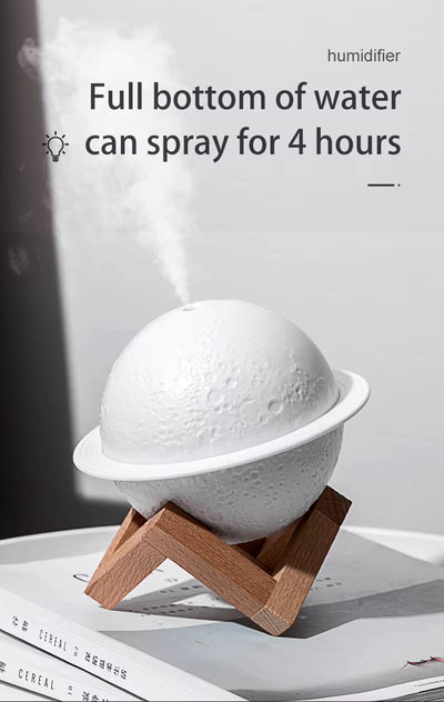 Humidificador Difusor Lámpara Aromas Saturno Planeta Tres Tonos