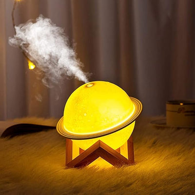 Humidificador Difusor Lámpara Aromas Saturno Planeta Tres Tonos