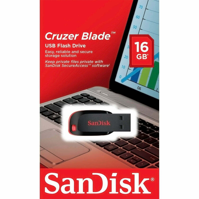 Pendrive USB SanDisk 16GB Negro - Diseño Compacto y Portátil con Alta Capacidad