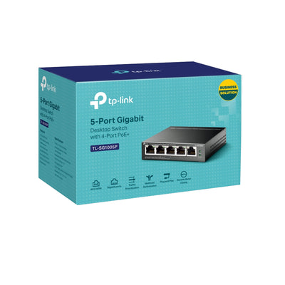 Switch Ethernet Tp-Link 5 TL-SG1005P Puertos Gigabit Poe