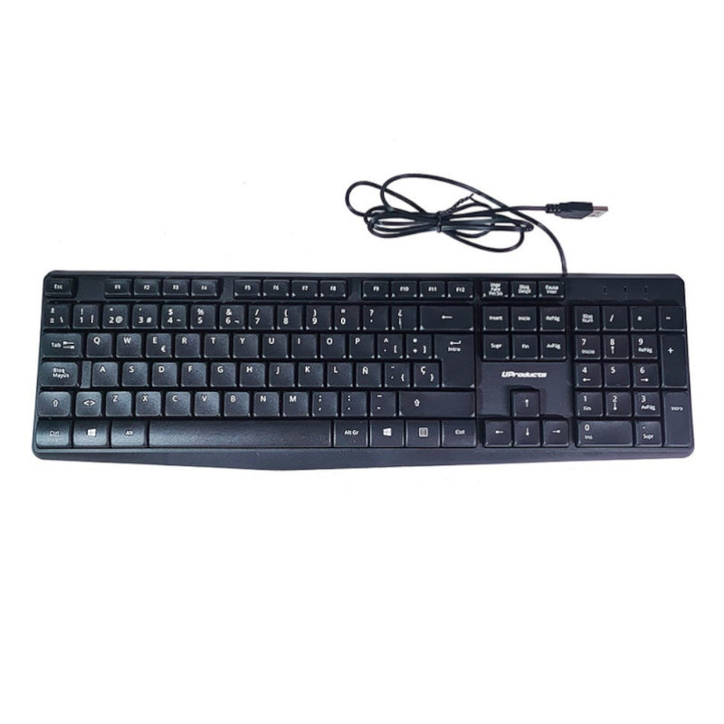 Teclado USB U-K3 Para Pc Oficina Hogar En Español Color Negro