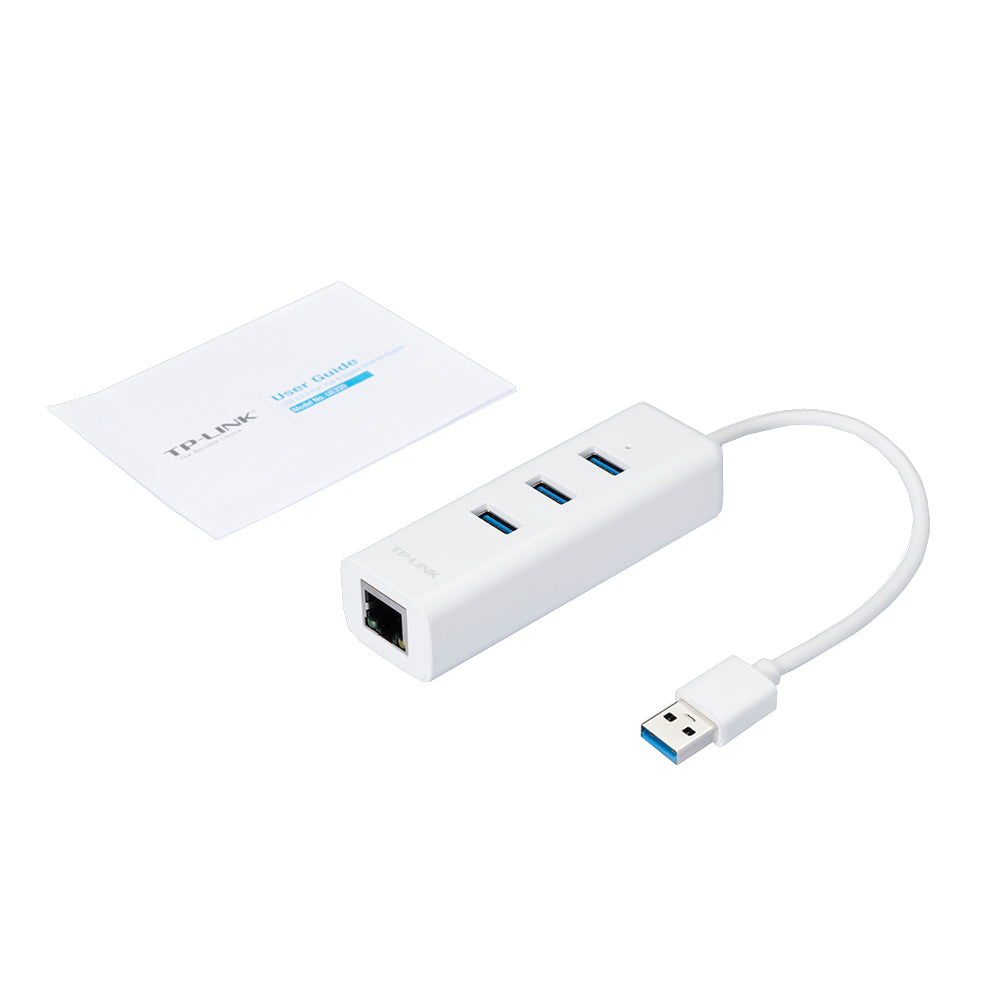 Hub Adaptador Tp-Link con 3 Puertos USB 3.0 y Conexión RJ45 Ethernet Gigabit