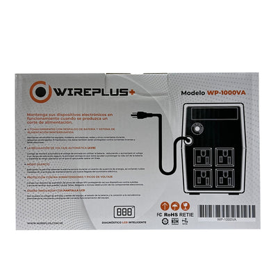 UPS Wireplus con pantalla smart 1000VA/600W 4 Tomas 120VAC