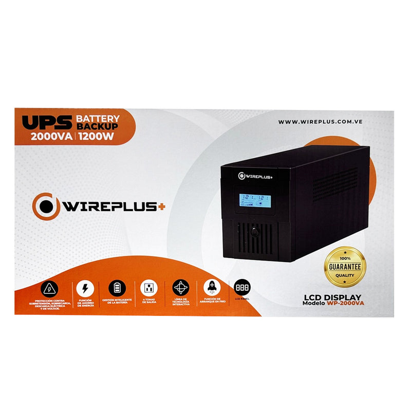 UPS Wireplus con pantalla smart 2000VA/1200W 4 Tomas 120VAC