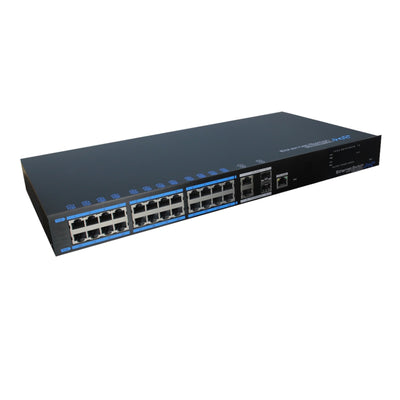 Switch PoE Utepo Administrable de 24 Puertos con 2 Puertos SFP Gigabit