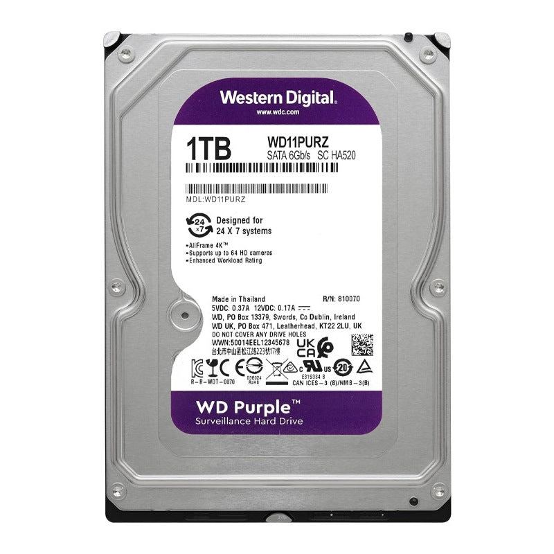 Disco Duro WD Purple de 1TB 3.5" 6GB/s para Videovigilancia