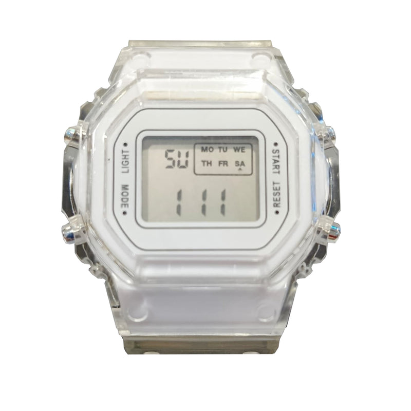 Reloj Digital Correa Transparente Cuadrado unisex