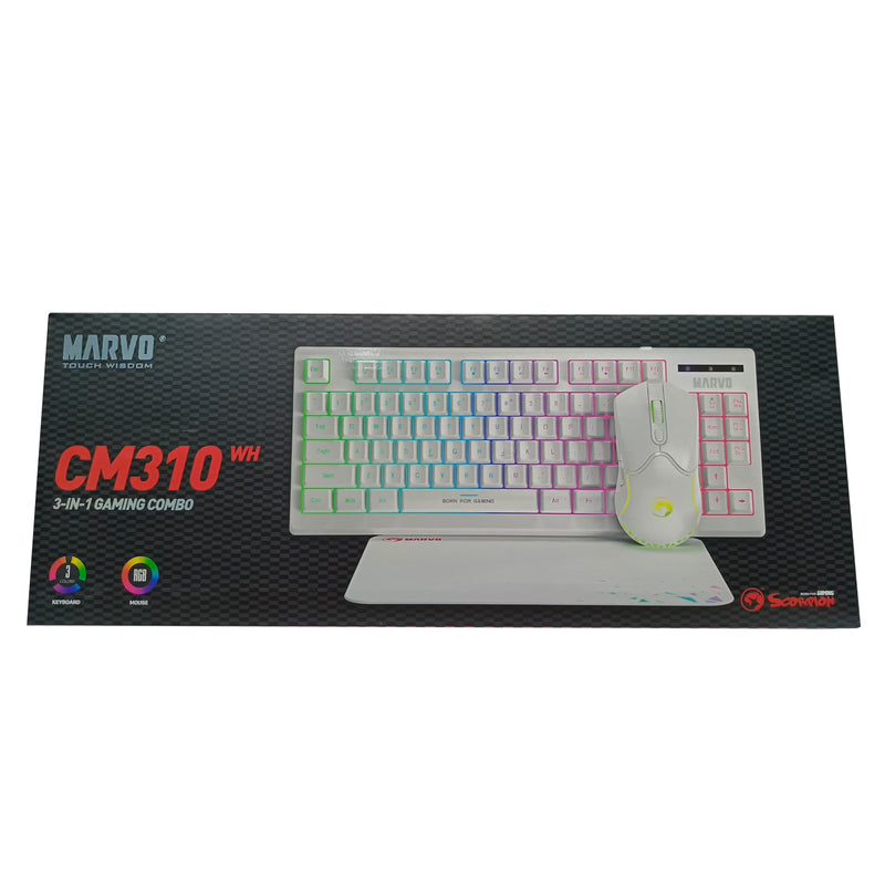 Teclado Combo Gaming Marvo CM310 Sp Loot 30 3 En 1 Rgb