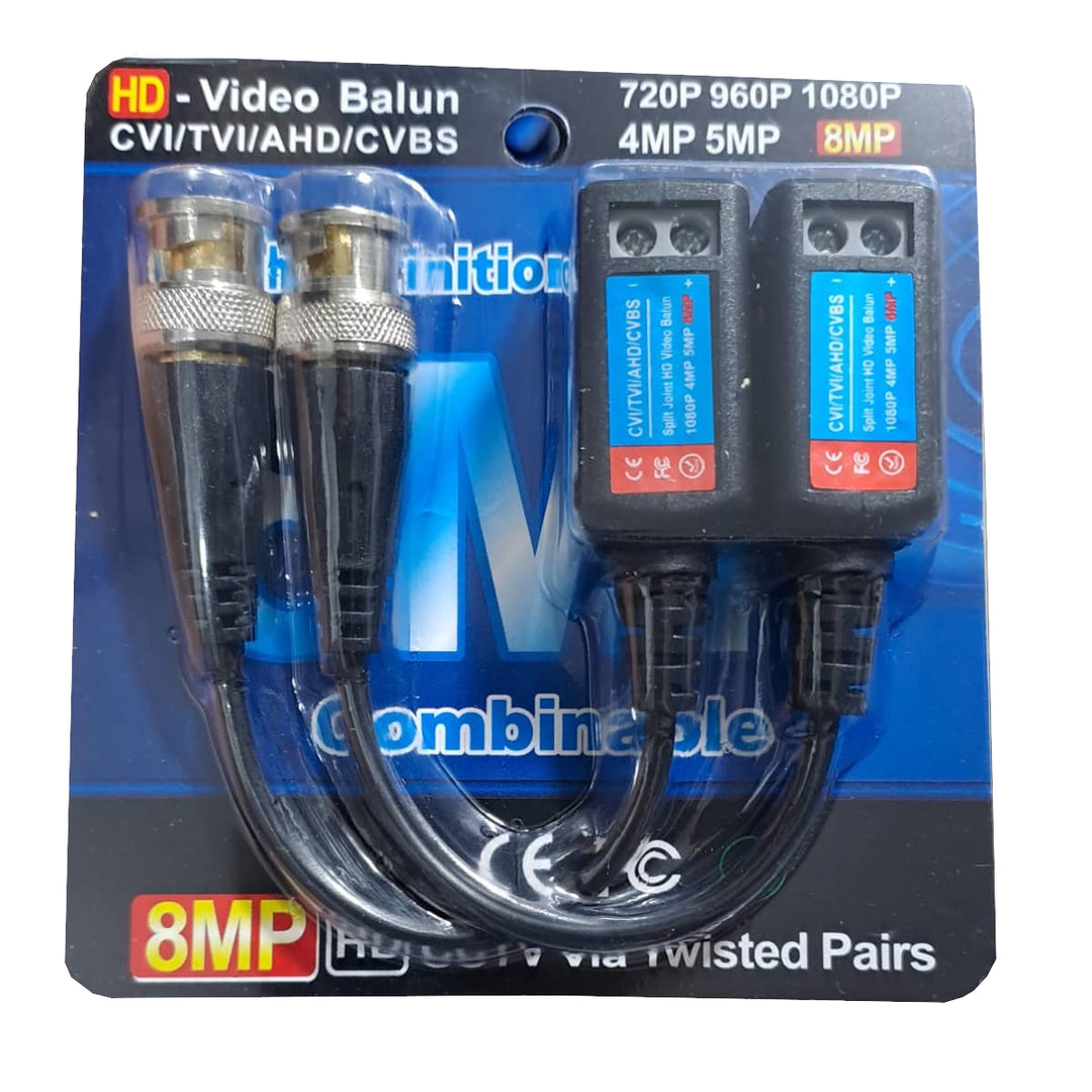 Balun de Video Tornillo 5MP/8MP para Resolución Full HD