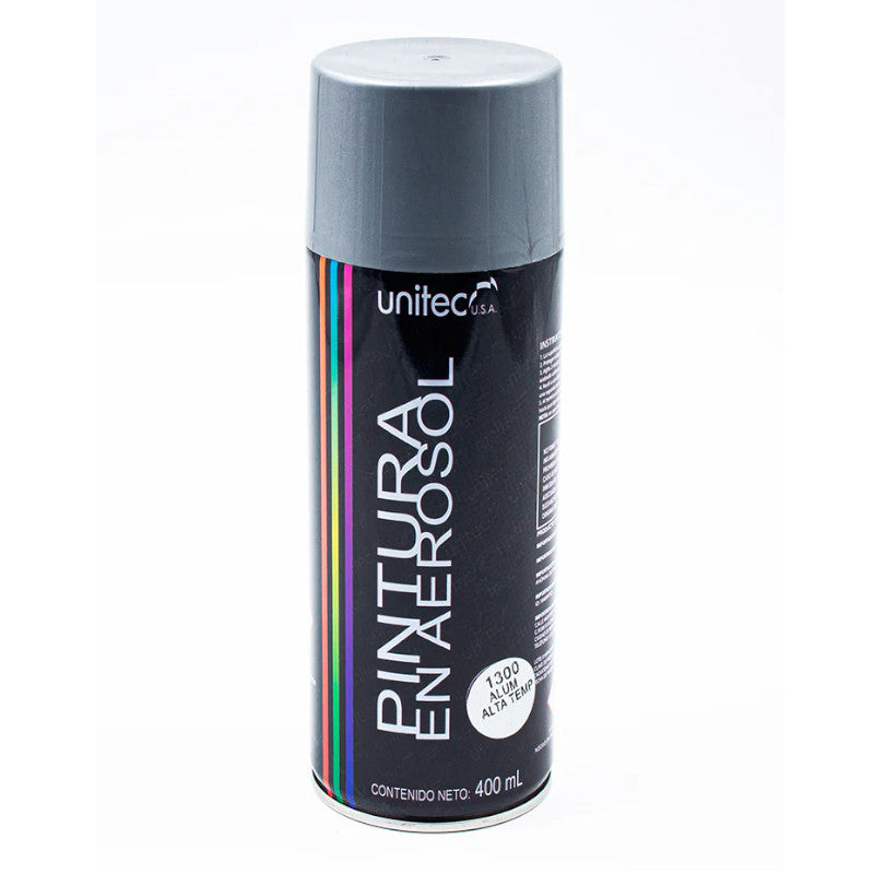 Pintura En Spray - Aerosol UNITEC 400G Aluminio Alta Temperatura 