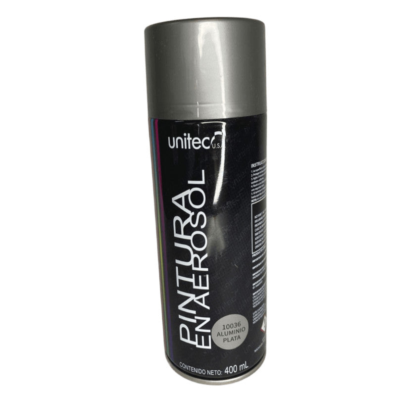Pintura En Spray - Aerosol UNITEC 400G Aluminio Plata 