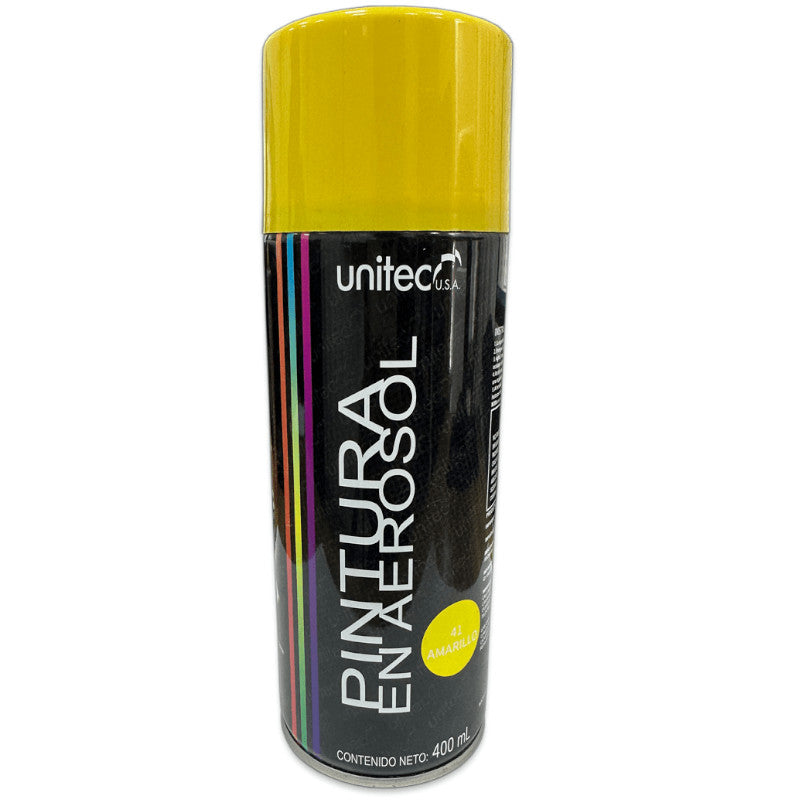 Pintura En Spray - Aerosol UNITEC 400G Color Amarillo 