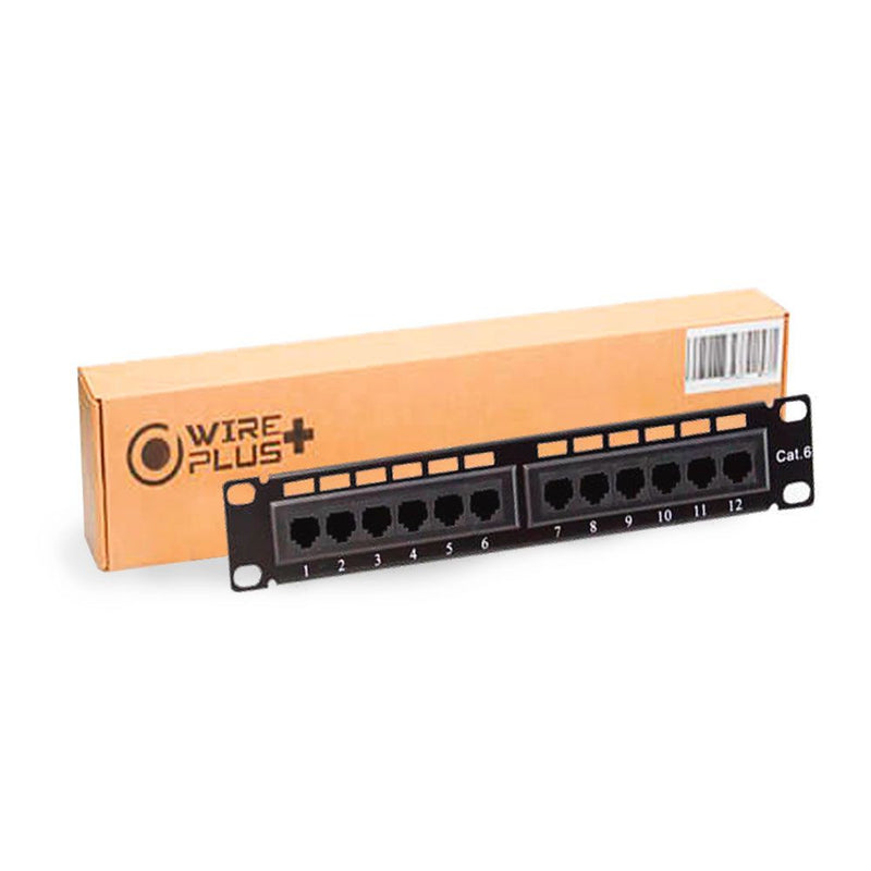 Patch Panel de Red 12 Puertos CAT6 Para Rack