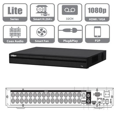 DVR Dahua Pentahibrido 32 Canales 1080P 2HDD XVR5232AN-S2