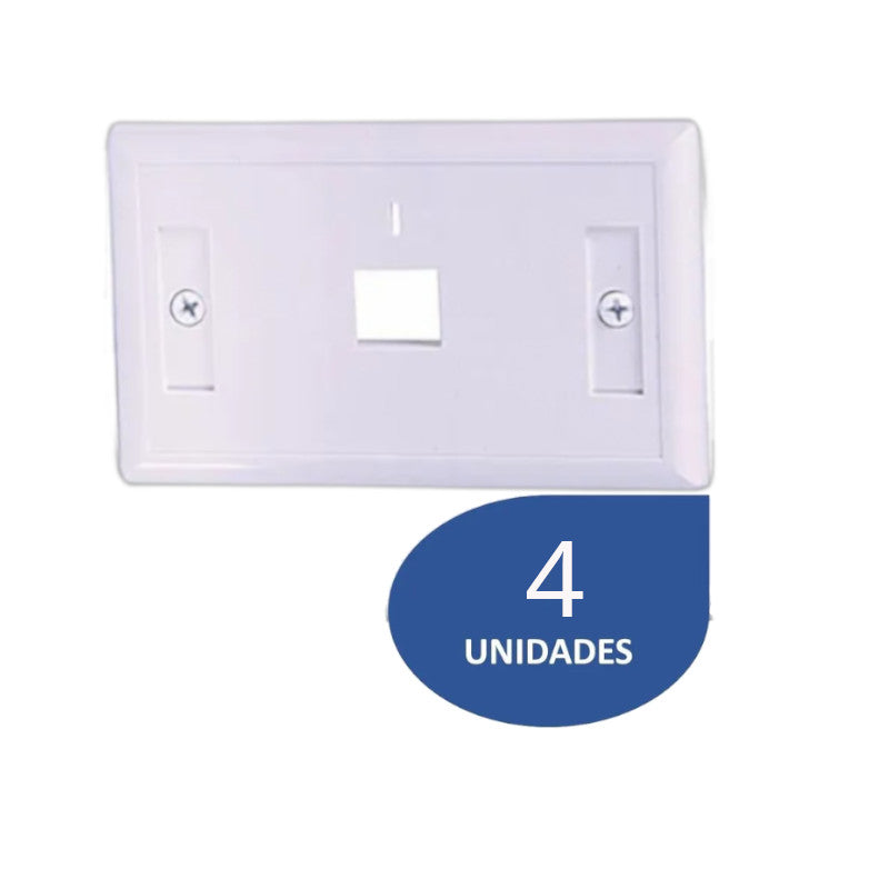 Kit de 4 Placas de Pared Blancas para 1 Conector