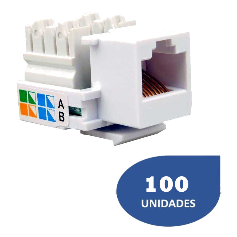 Paquete de 100 Conectores Jack Keystone Hembra CAT6