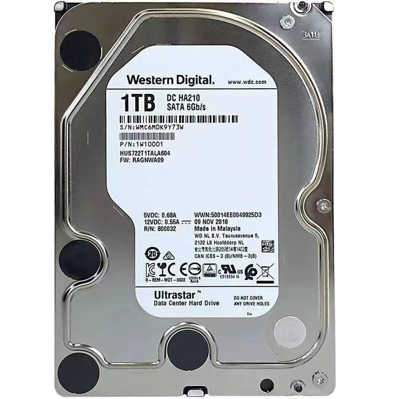 Disco Duro Western Digital Ultrastar 1TB 7200RPM SATA 3.5" - Recuperado