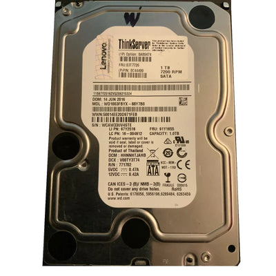 Disco Duro Lenovo ThinkServer 1TB 7200RPM SATA 3.5" - Recuperado y en Perfecto Estado