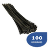 Kit de 100 Bridas Wireplus 3,6 mm x 10 cm Nylon Negro