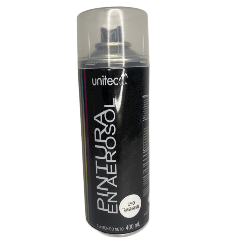 Pintura En Spray - Aerosol UNITEC 400G Color Transparente Brillante 