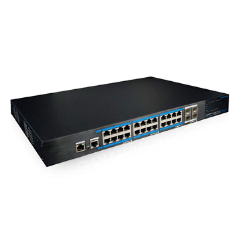 Switch Utepo Gigabit Administrable de 24 Puertos PoE Capa 2 con 4 Puertos SFP