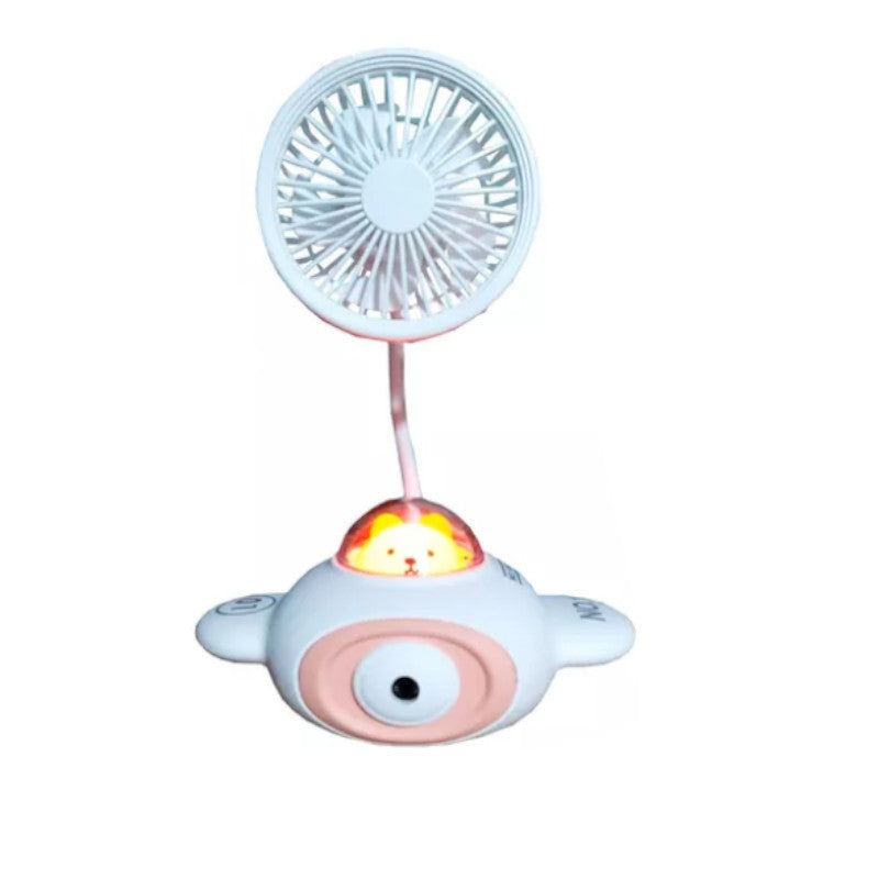 Mini Ventilador Nave Espacial Recargable Usb Luz