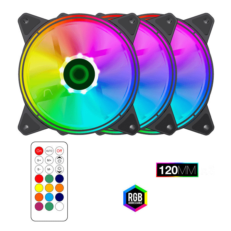 Kit Fan Cooler Rgb 3 En 1 + Controlador 12cm Gaming PC