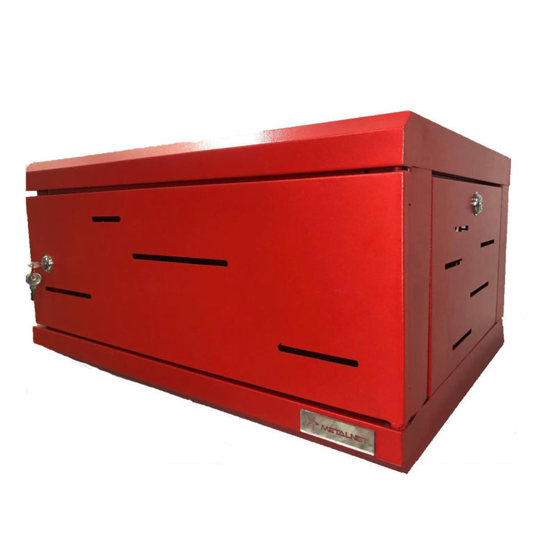 Rack Gabinete Cerrado Metalnet de Pared 4U Color Rojo 01PT331