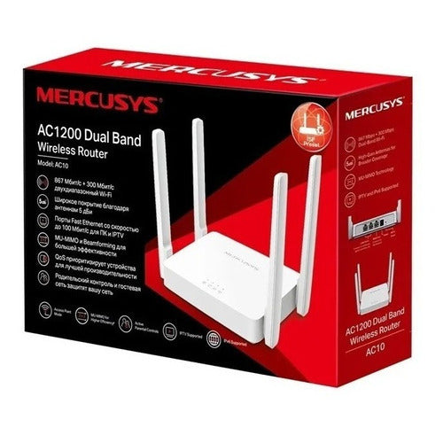 Router WiFi Mercusys AC1200 Doble Banda AC10 - Alta Velocidad y Amplia Cobertura