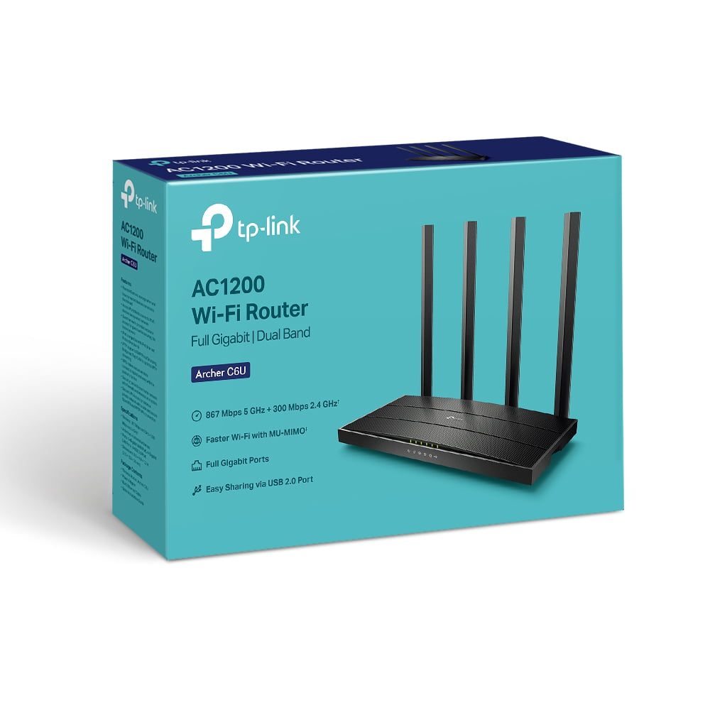 Router TP-Link Archer C6U Gigabit Doble Banda MU-MIMO y Beamforming