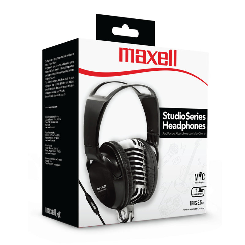 Audifonos Maxell St-2000 Studio con microfono Negro