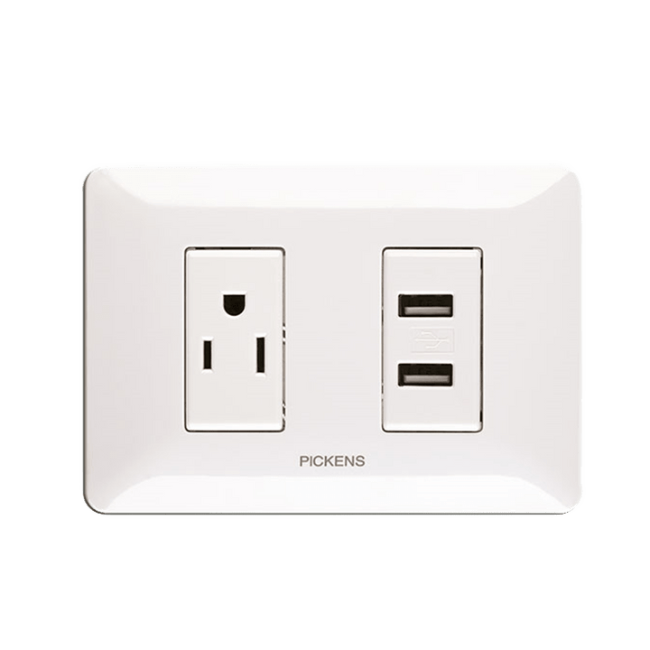 Toma Corriente Inteligente Pickens con 2 Puertos USB - Modelo BL-1237