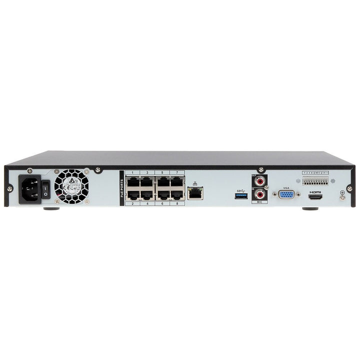 NVR Dahua 8 Canales 1U con 2 HDDs y 8 PoE, Resolución 8MP 4K DHI-NVR4208-8P-4KS2/L