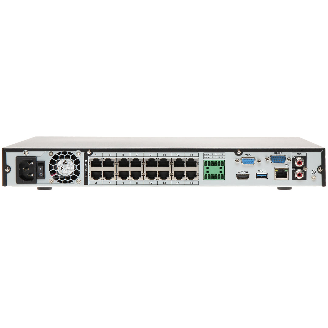 NVR Dahua 16 Canales POE 8MP H265 con 10TB de Almacenamiento