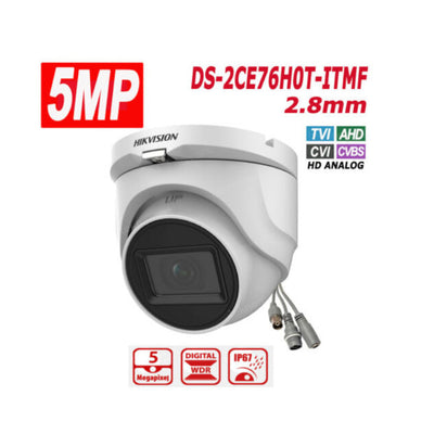 Cámara De Seguridad Hikvision Domo Ip67 Hd 5mp 2.4mm
