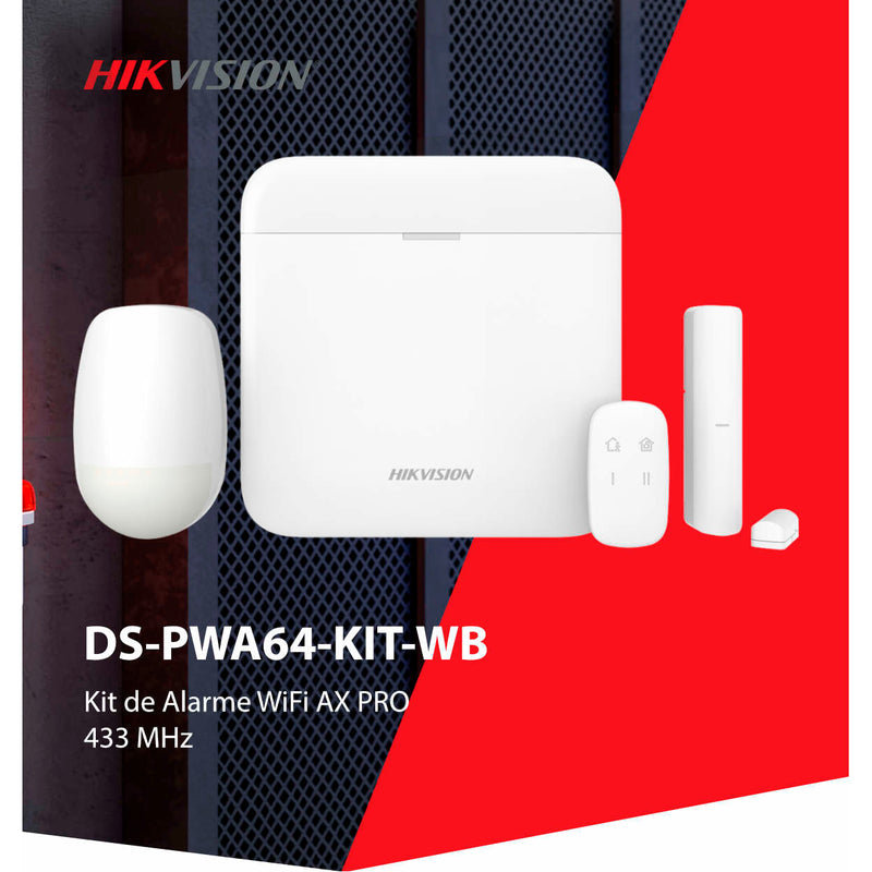 Kit de Alarma HIKVISION AX PRO LAN + WIFI GSM 64 Zonas