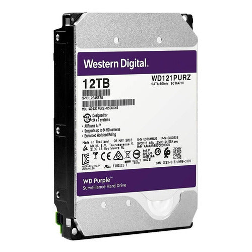 Disco Duro Western Digital 12Tb 3.5´ Purple 5700RPM
