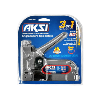 Engrapadora Tipo Pistola Cromada T-50 Aksi-109201