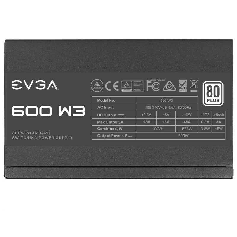 EVGA Fuente de poder para PC Evga 600 W1 black 100V/240V