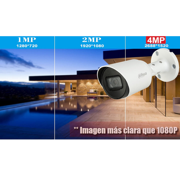 Cámaras de Seguridad Tipo Bala Dahua 4MP 3.6 mm IP67