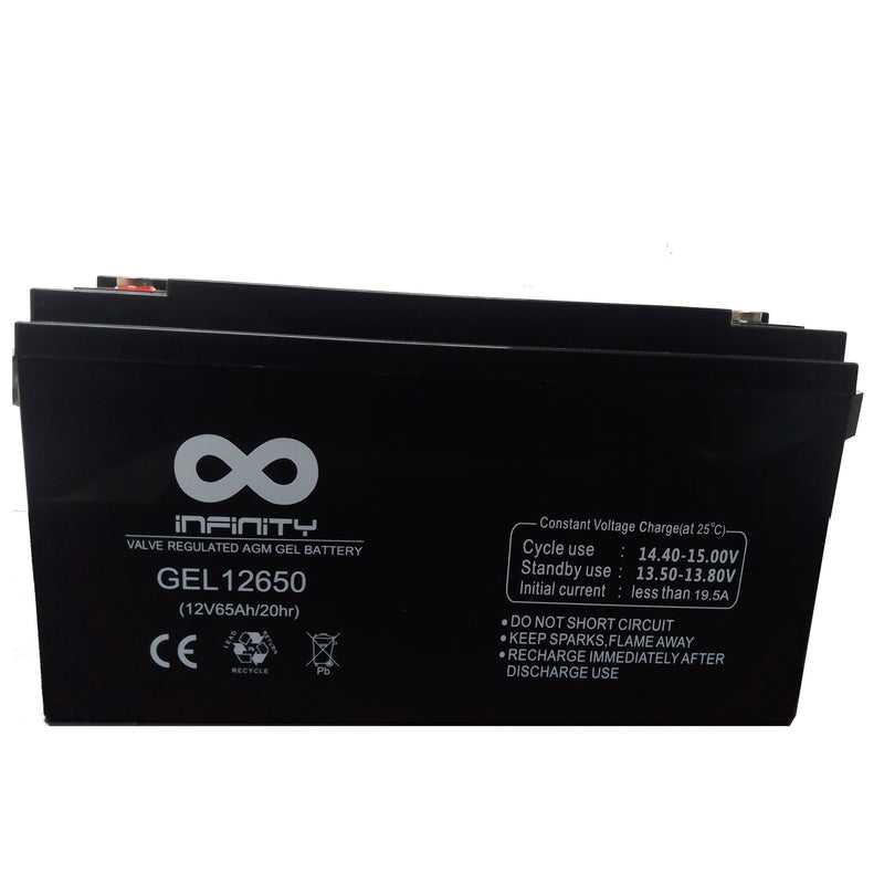 Batería Infinity 12V 65Ah Agm Gel Respaldo Energía Backup