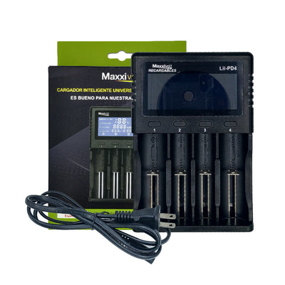 Cargador Universal Inteligente de Baterías Maxxivolt Lii-pd4