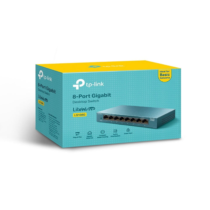 Switch TP-LINK LS108G de Escritorio - 8 Puertos Gigabit Ethernet para Conectividad Eficiente