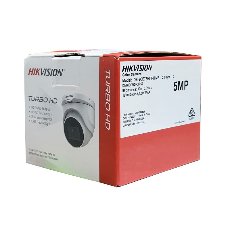 Camara Domo HIKVISION 5MP 2.8mm IR 30M IP67