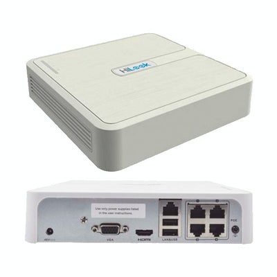 Nvr Hilook 4 Canales Con Poe 4Mp 1080P Nvr-104-B/4P