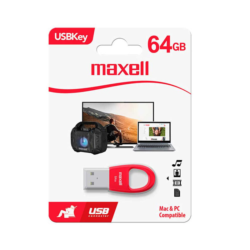 Pendrive Maxel USB Usbk-64 64GB Rojo - Alta Capacidad y Compatibilidad