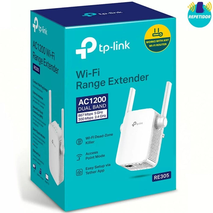 Repetidor Extensor WiFi TP-Link 1.2 Gbps 5 GHz (RE305) - Aumenta tu Conexión Inalámbrica