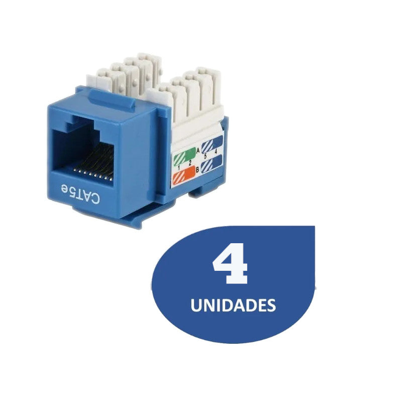 Paquete de 4 unidades Keystone Jack Coupler RJ45 CAT5E