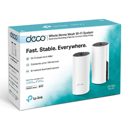 Router TP-Link Deco E4 WiFi Mesh Doble Banda AC1200 - Paquete de 2 Unidades